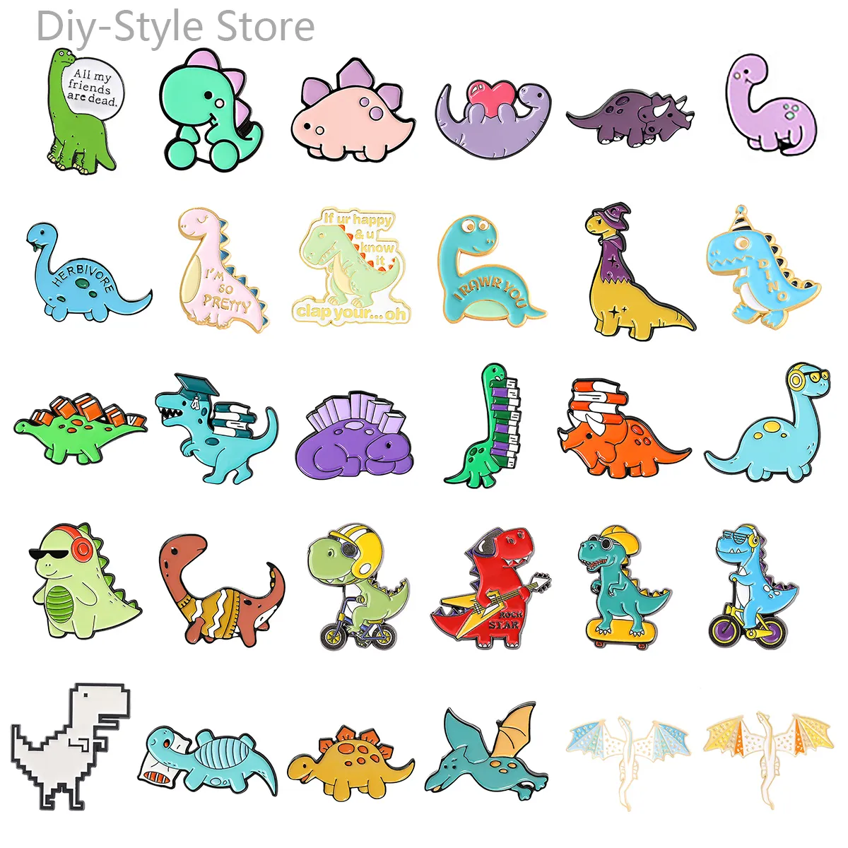 Dinosaur brosch pterosaur triceratops tyrannosaurus rex giraffe stegosaurus brontosaurus brosch badge dinosaur lapel stift