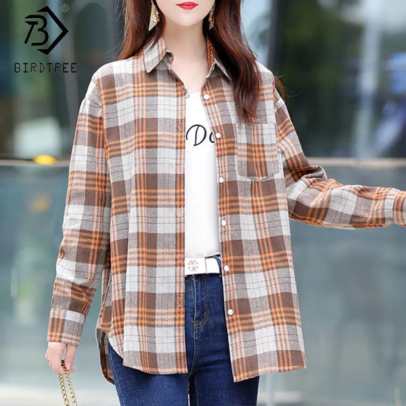 Blusas de cuadros manga larga para mujer hotsell