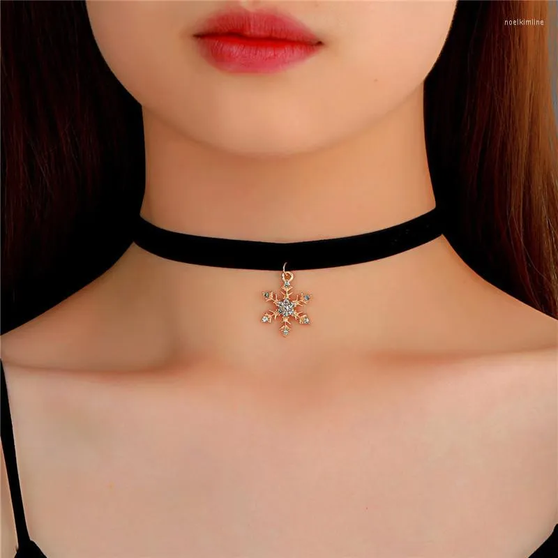 تصميم أزياء Choker Dischars Christmas Tree Snowflake Netclace Velvet Chain Joldry Gifts for Women Girls