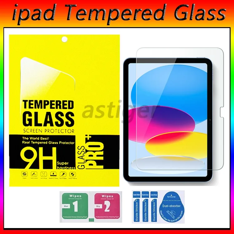 9H Tablets de vidro temperado 2,5d Clear Screen Protector Film para iPad 10 10,9 11 10,2 polegadas ar 6 9,7 Pro mini 6 5 Samsung Tab A7 Lite T307 T350 T355 T290 T295 com caixa de varejo