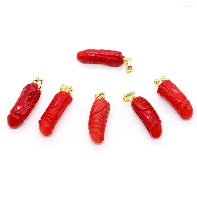 Pendant Necklaces Red Coral Pendants Natural Sea Bamboo For Jewelry Making Necklace Accessories Handmade DIY Supplies