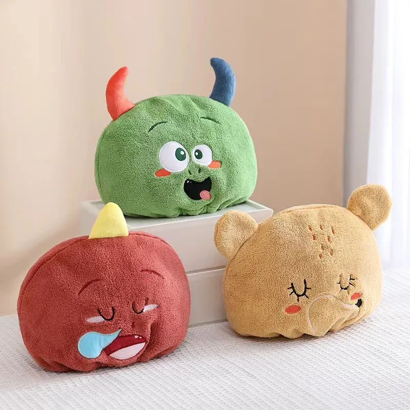 Kids Cute Cartoon Monster Hair Dry Towel Soft Coral Fleece Baby Shower Dryer Cap Absorbent Quick Drying Wrap Towels Gift