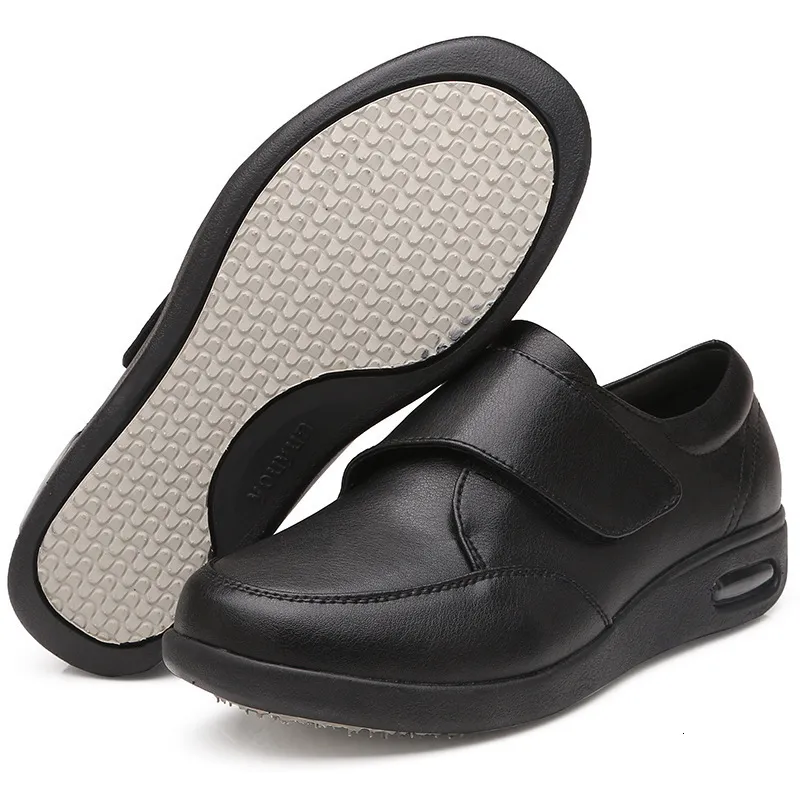 Dress Shoes XIHAHA Man Women Leather Old People Shoe Senile Wide