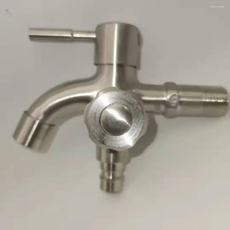 Bathroom Sink Faucets High Quality 1/2' DN15 Multi Purpose 1 In 2 Out Washing Machine Connector Bibcock Water Tap Fast On Faucet