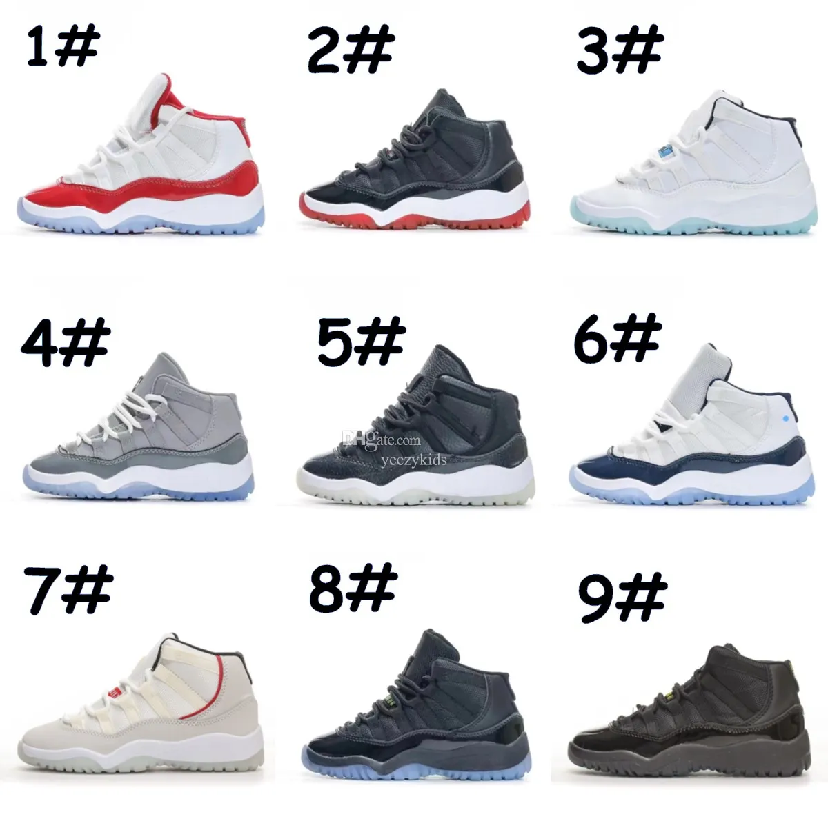 Kids Shoes Unc Cherry Jumpman 11s Boys Basketball 11 Shoe Children