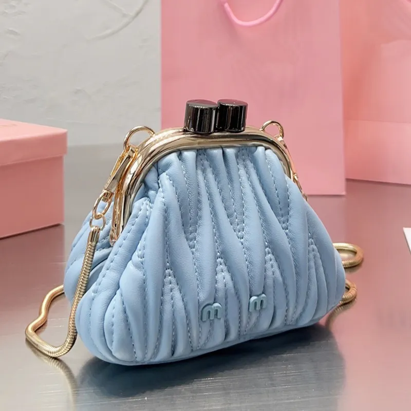 Mini Pleated Leather Bag W/ Straps
