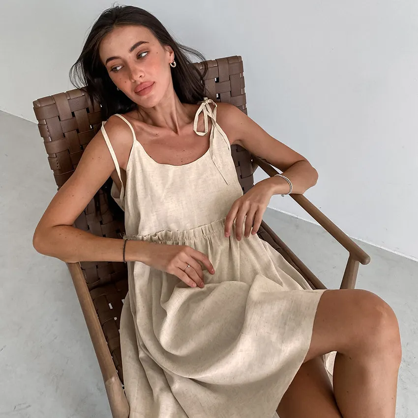 Qweek Cotton Women's Pyjamas with Spaghetti Straps - Sexy Summer Sleepwear Dress for Ladies, Khaki Mini Dress Dressing Gown (230519) Qweek Cotton Women's Pyjamas with Spaghetti Straps - Sexy Summer Sleepwear Dress for Ladies, Khaki Mini Dress Dressing Gown (230519)