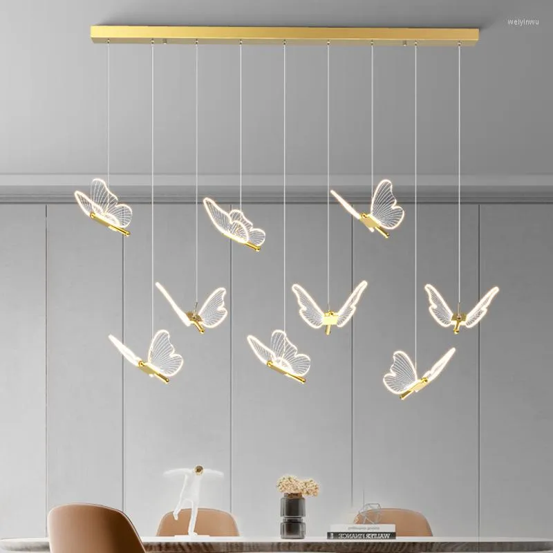 Pendelleuchten Led Acryl Schmetterling Kronleuchter Decke Hängende Quarto Room Decor Lichter Suspension Leuchte