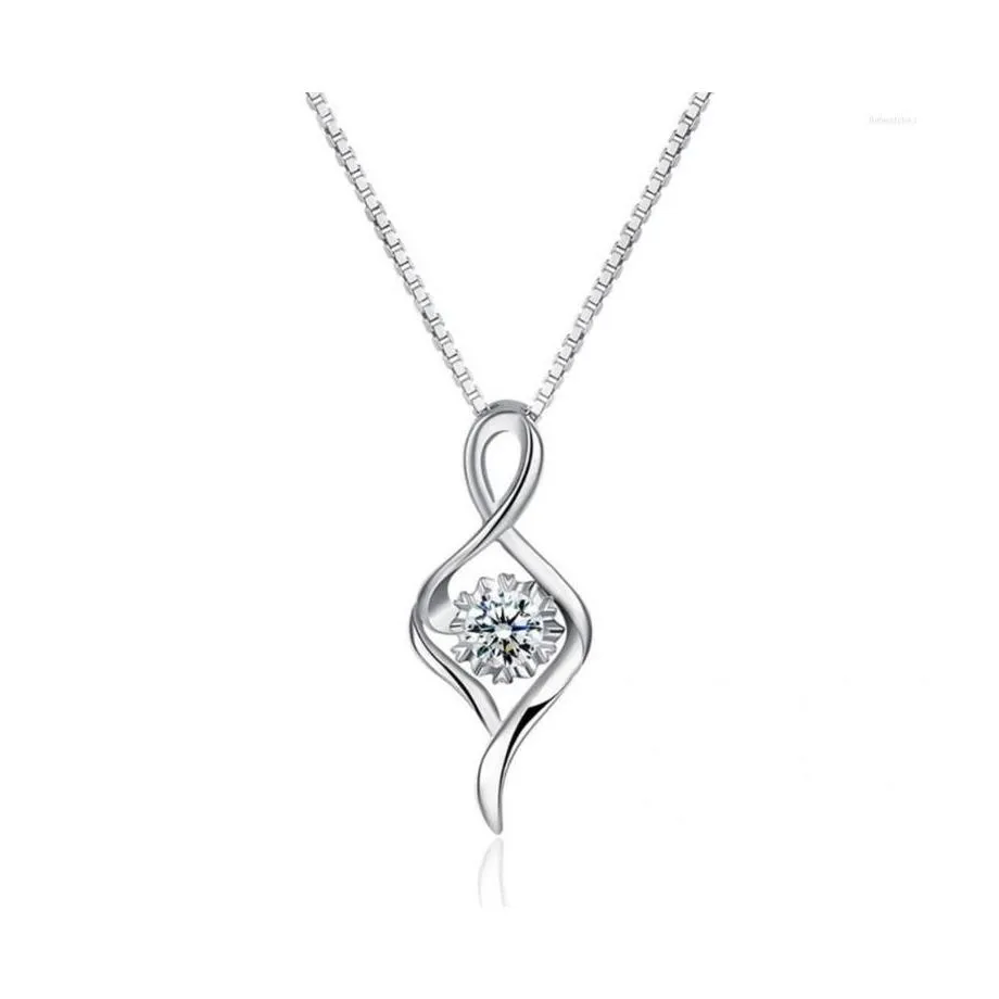 Pendant Necklaces Women Classic Cubic Zirconia Electroplating Necklace Jewelry Collarbone Chain All Match For Banquet Drop Delivery P Dhxno