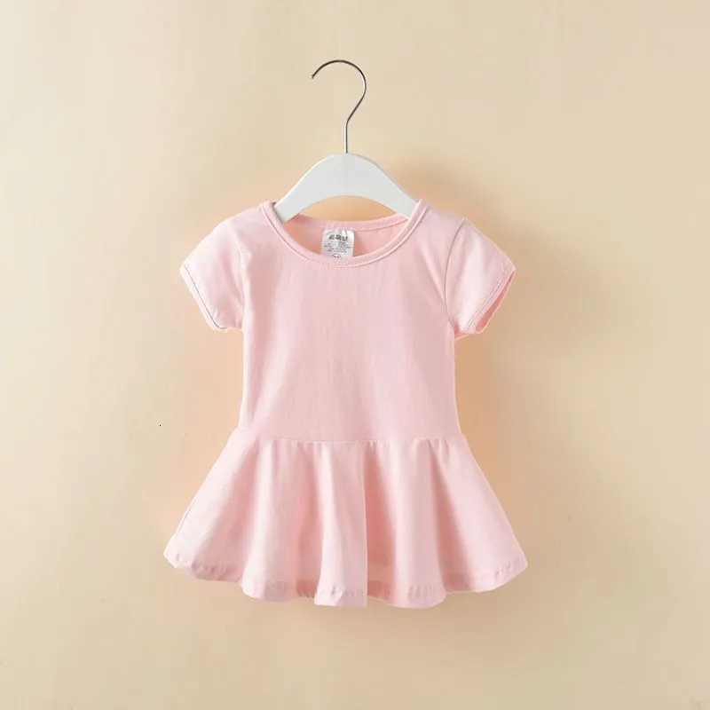 Girl's jurken zomer voor meisjes kinderen kleding katoen solide kleur mooie elegante jurk 230505 230519