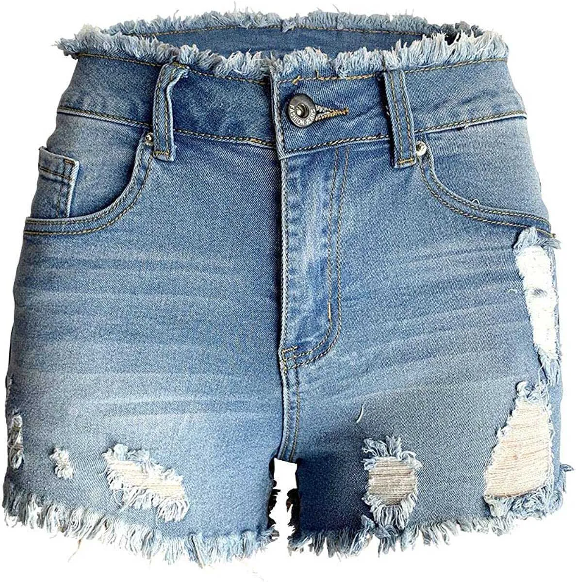 Groothandel Summer Brand Dames shorts Short Rok Sport Running Fitness Quick droge Aodrusa gescheurd denim midden taille sexy cutoff noodlijdend