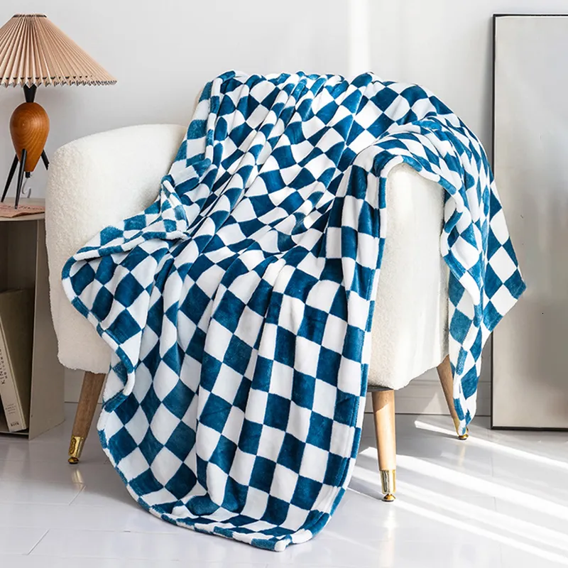 Fluffy plaid blanket sale