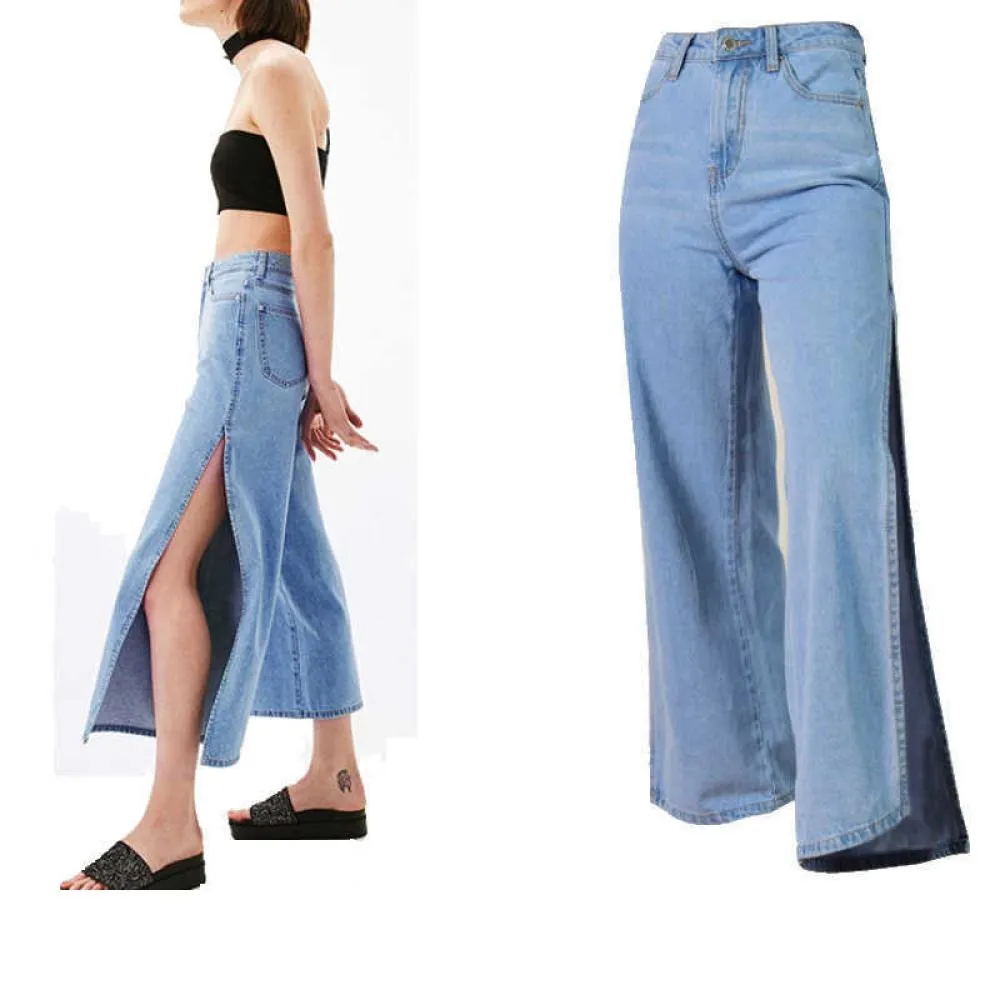 side split jeans women