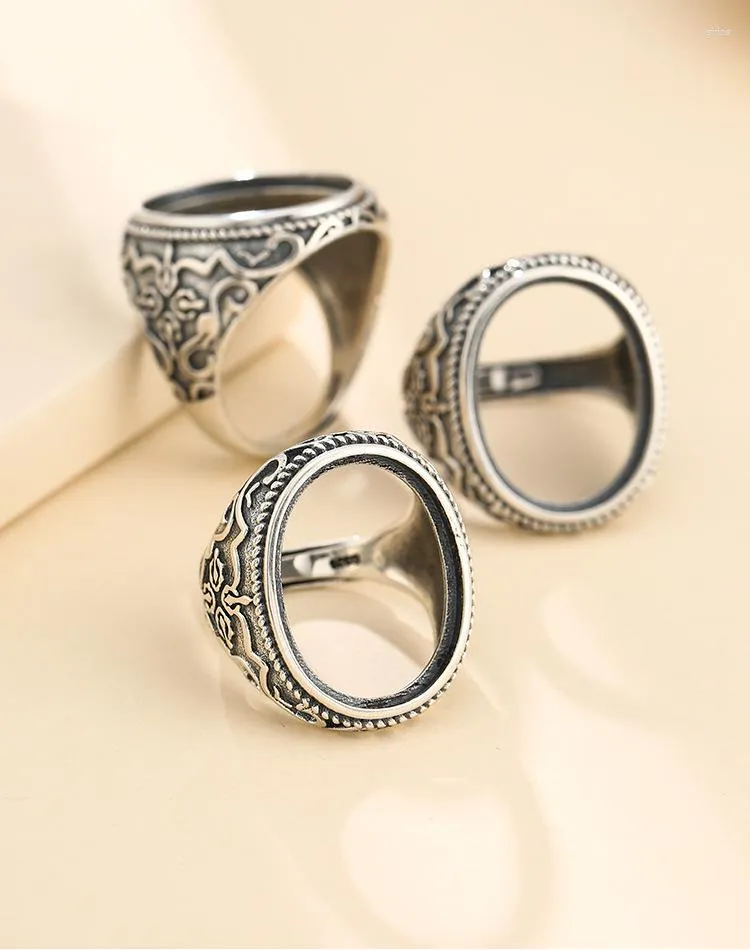 Cluster Rings 17 22mm 925 STERLING SILVER Uomo Semi Mount Bases Blanks Base Blank Pad Ring Setting Set Fai da te A5356