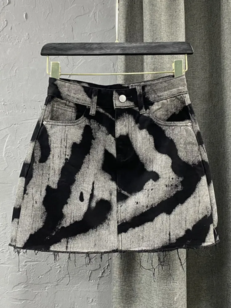 Zara tie dye denim new arrivals skirt
