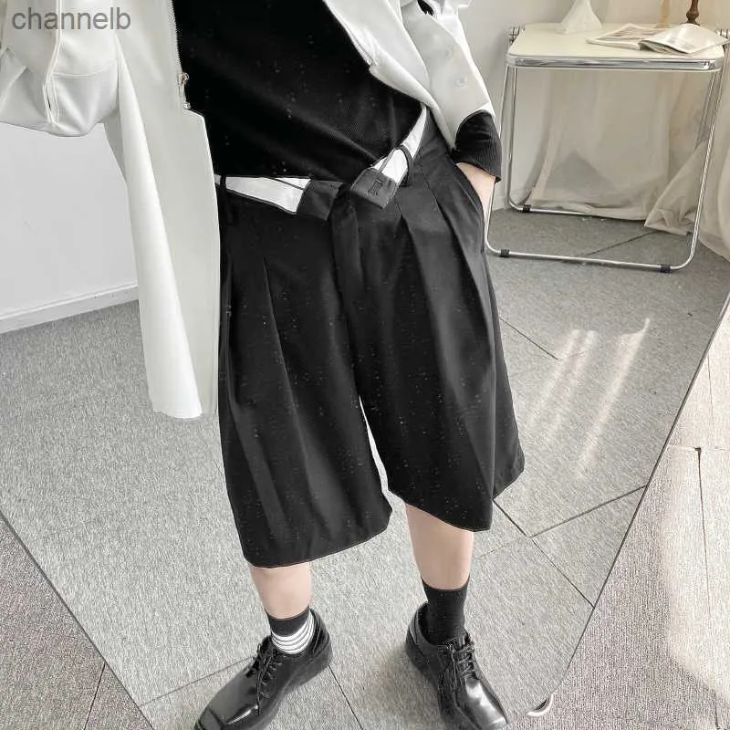 2021 Summer Korean Style Simple Solid Color Suit Shorts Men Casual Loose Wild Suit Shorts Size S-Xll230519