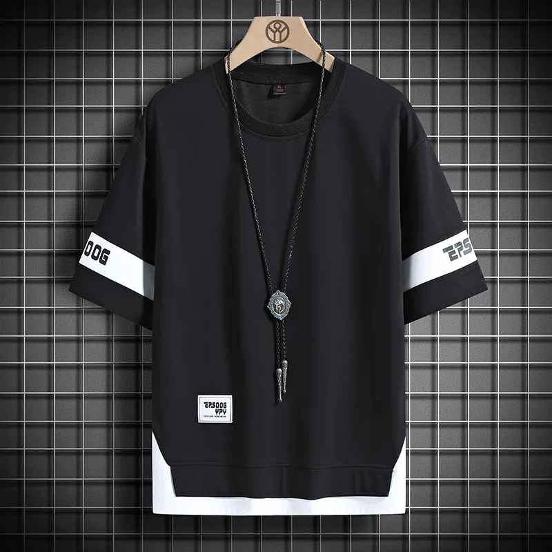 Wholesale Loose Fit Black & White Hip Hop T Shirt For Men