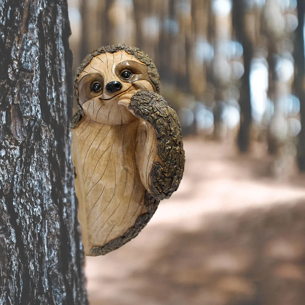 Outdoor Tree Sloth Figurine Hanging Sloth Statue Tree Hugger Sculpture Tree Sculpture for Outdoor Patio Yard Landscape D￩cor