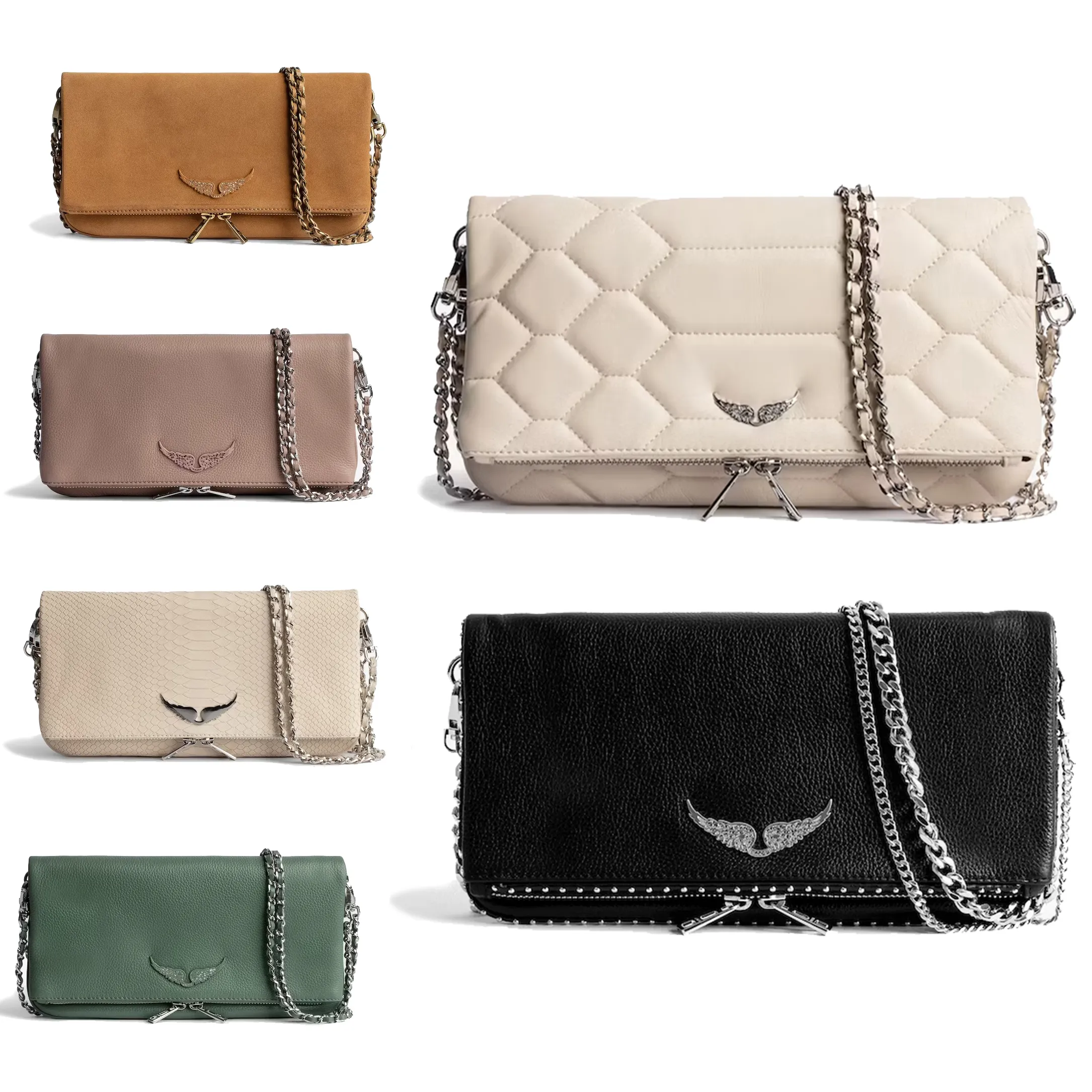 Mode Äkta läder Lyxdesigner Zadig Voltaire Axelväskor Totes Pochette Rock Swing Your Wings väska dam gym för män Cross Body handväskor Clutch Evening bag