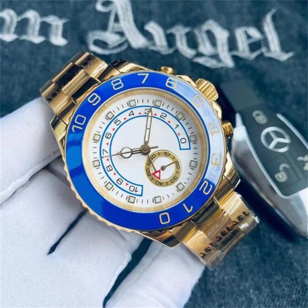 Lyxiga armbandsur Yacht Masters 2 Nautical Watch rostfritt stål Band Lysande klocka Sport Automatiska mekaniska mensklockor 50 atm vattentät klocka