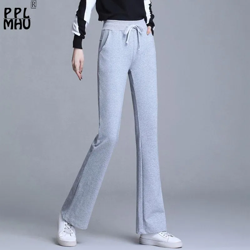 Capris Casual Elastic High Taille Flare Sweat Pantal