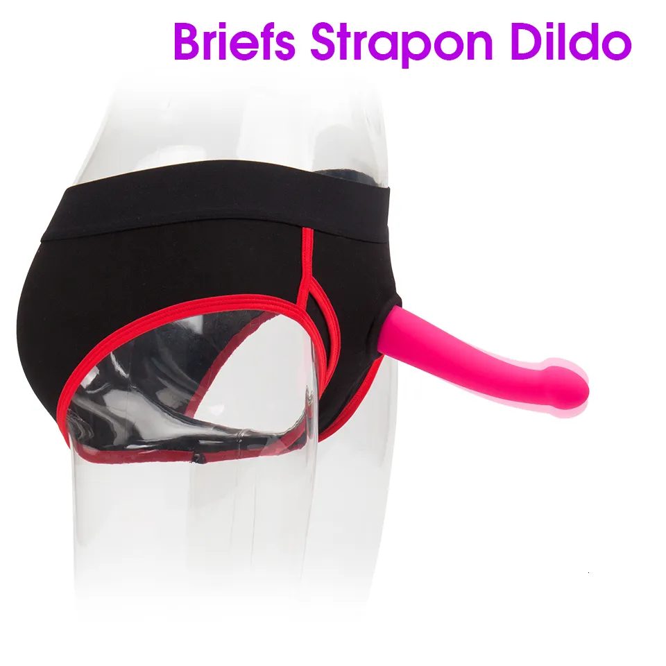 Giocattoli per adulti Slip erotici senza spalline Dildo strap-on Mutandine lesbiche realistiche Imbracatura con strap-on Vibratore anale per pene_voghion.com