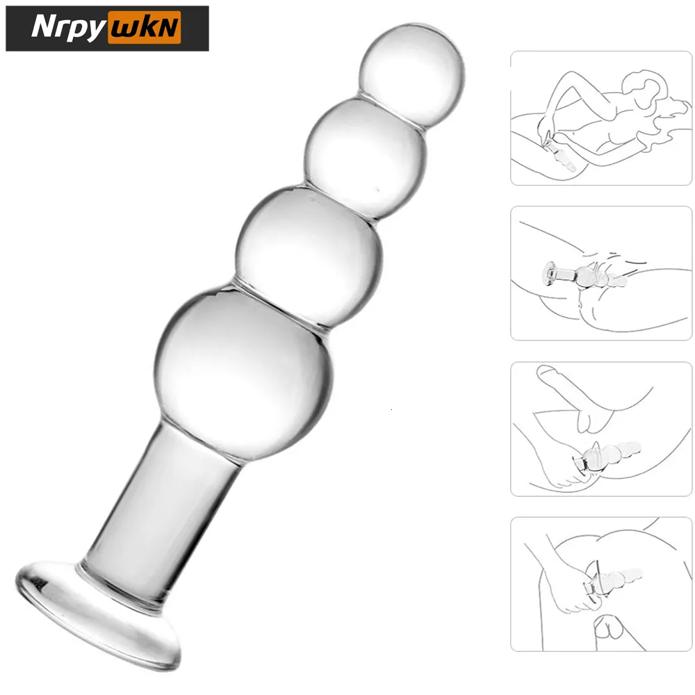 Adult Toys Glass Anal Beads Crystal Butt Plug Personal Massage with Graduated for Couple Lover Sex Dildo Plugs 230519