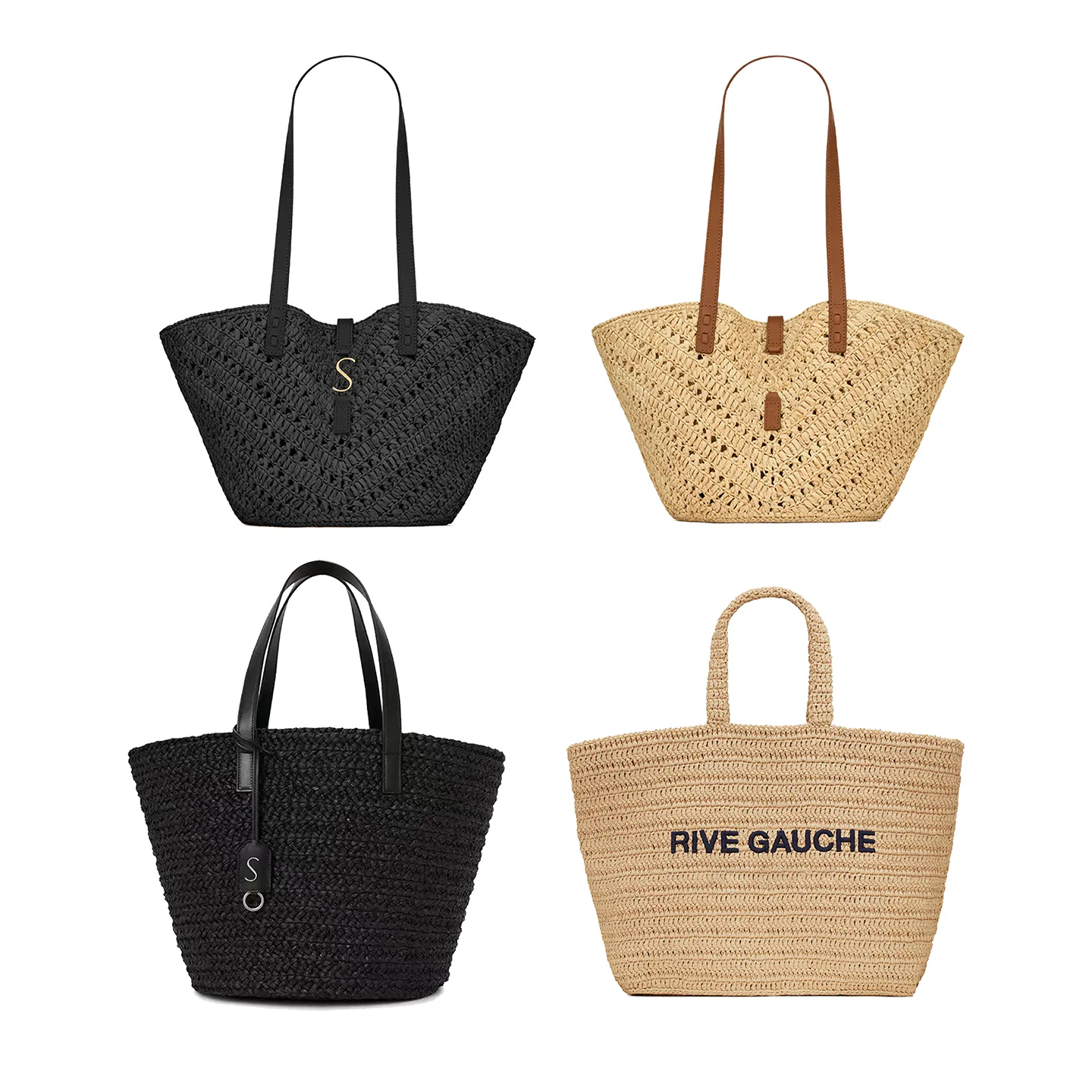 Vintage Stor resekorg Beach Designers Bag Mens Luxury Clutch Rive Gauche Shopping Handväska Pochette Womens Crossbody Shoulder Bag Weekend Tote Handväskor