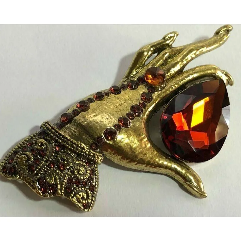 Vintage Style Crystal Brooch Halloween pins Shawl Pin