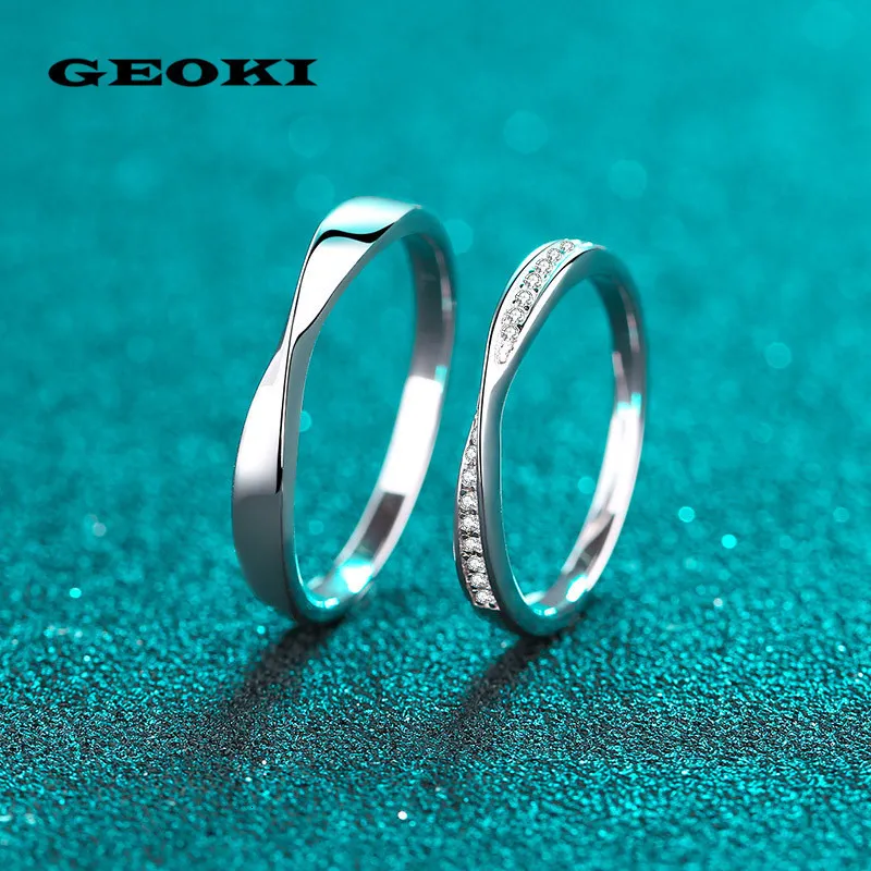 open Silver Couple Rings Diamond Heart| Alibaba.com