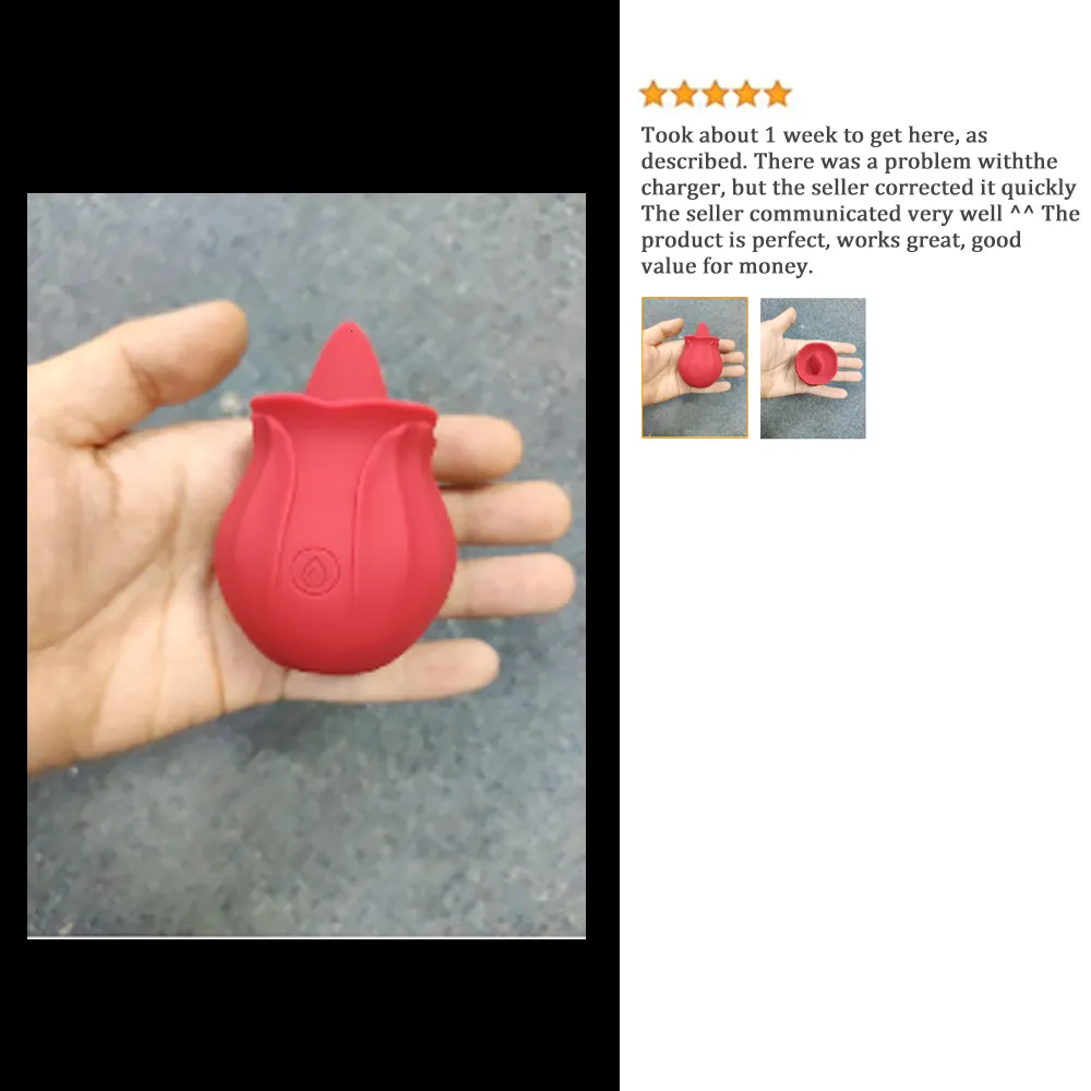Rosenvibrator Mit Klitorissauger Und Zungenmasturbator_voghion.com
