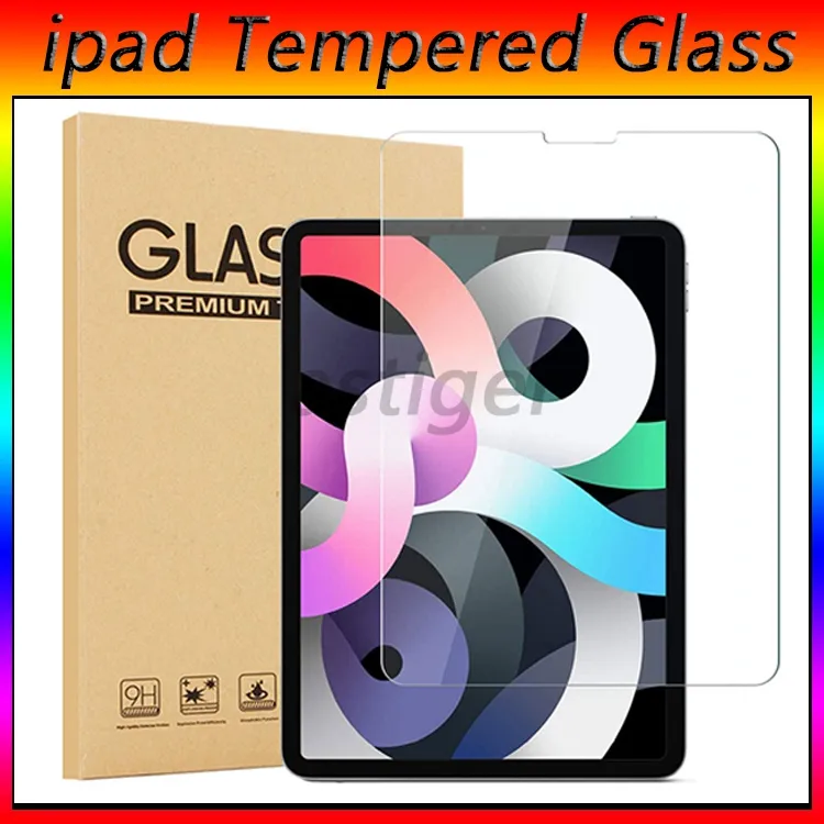 9H Comprimido de vidro temperado 2,5D 0,33mm Filme de protetor de tela transparente para iPad 10 10,9 11 10,2 polegadas Air 6 9,7 Pro Samsung Tab A7 Lite T307 T350 T355 T290 T295 com caixa de varejo