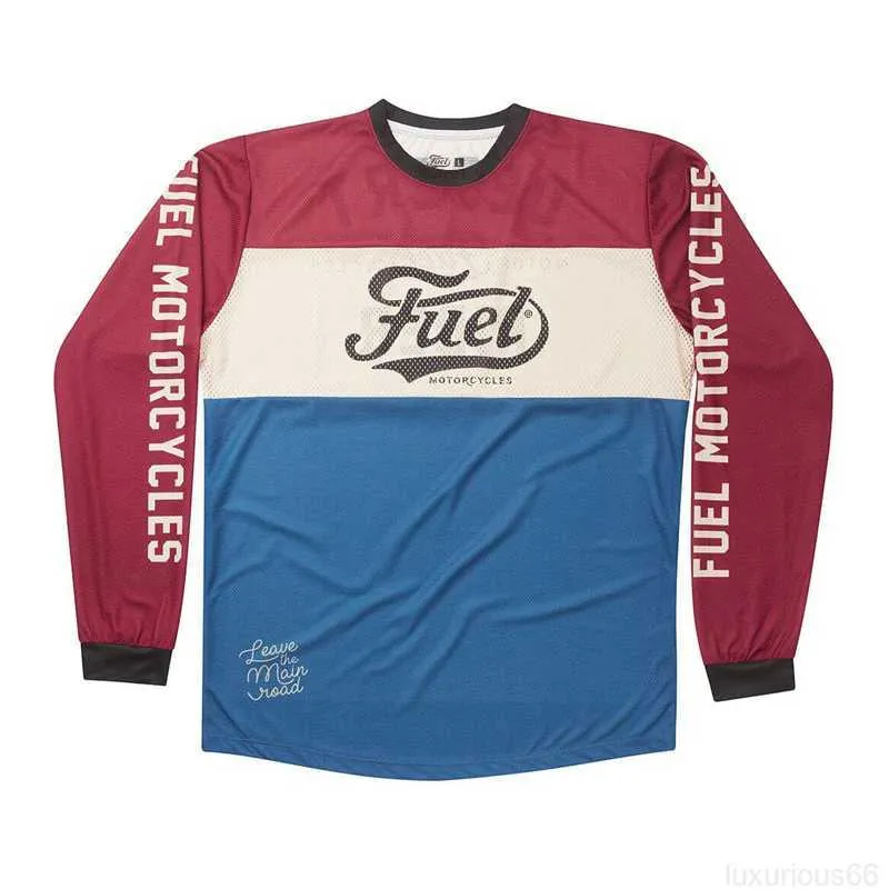 Mäns avslappnade skjortor 2023 Nytt bränsle MX 90 -talets cykling motocross tröja mtb downhill jersey mountainbike dh andasy tröja poc moto gp t shirt