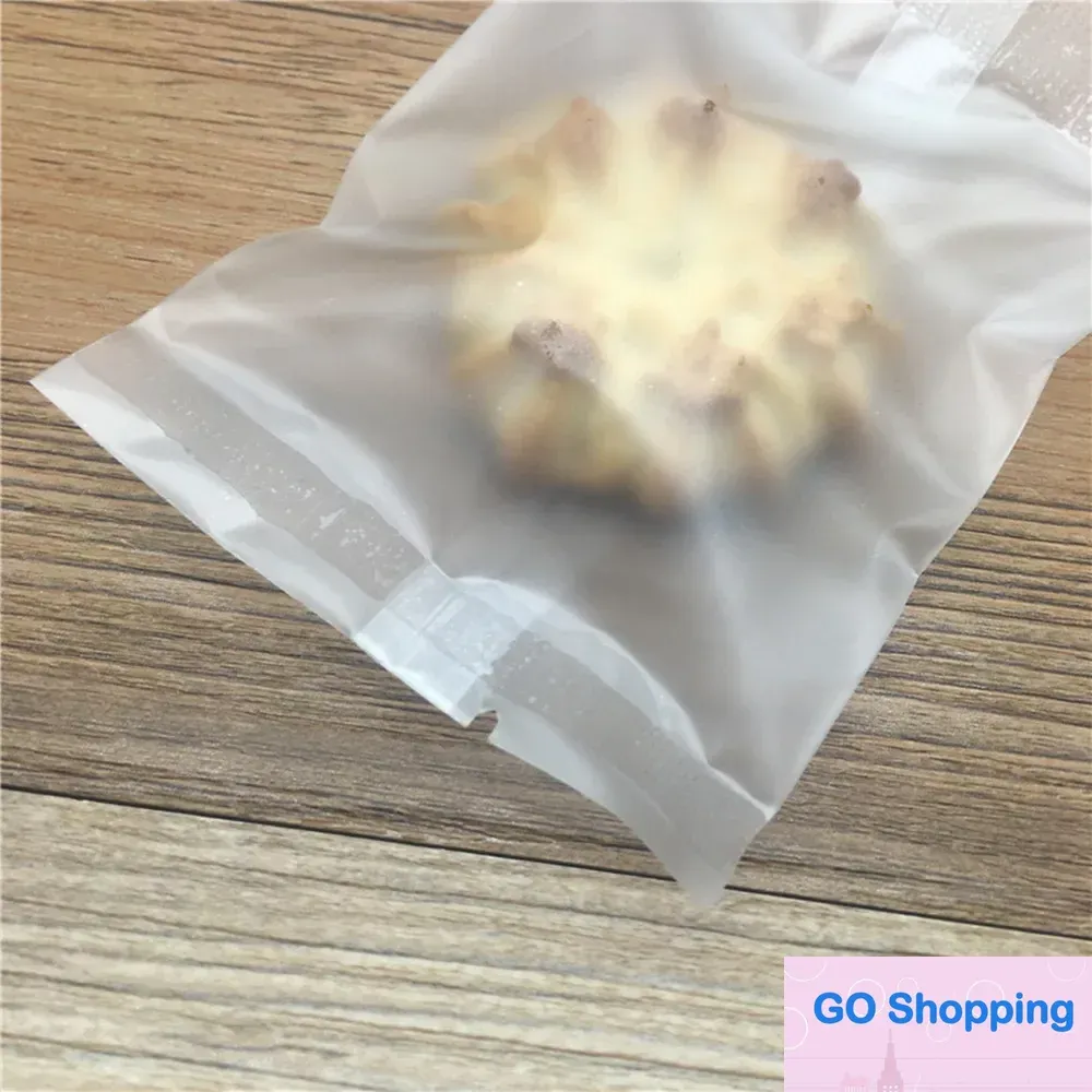 400 unids/lote, venta al por mayor, bolsa de plástico para hornear con sellado térmico, bolsa para aperitivos y alimentos, bolsa transparente mate para galletas, galletas, dulces, bolsas para paquetes