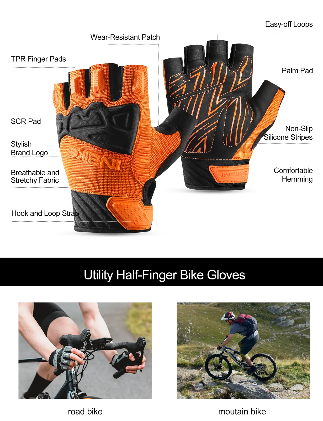 DHgate Breathable MTB Half Finger Cycling Gloves for Men and Women INBIKE Arrival Summer Bike Gloves Sport Bicycle Gloves MH010 Sports Outdoors