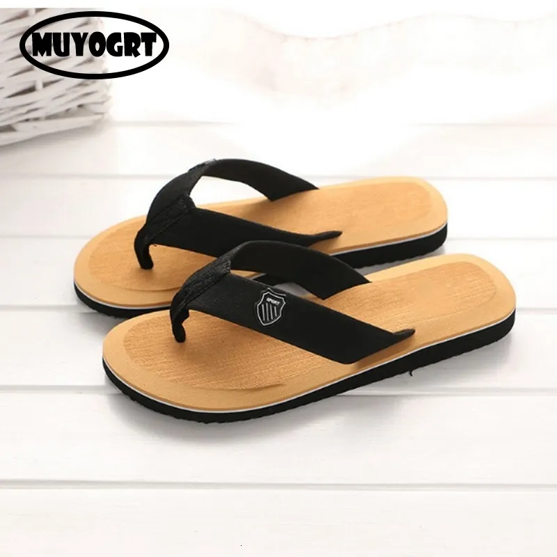 FLOPS Summer Flip Beach Sandals Anti Slip informal Flat plano de alta calidad zapatillas de casa de interior para hombres pers