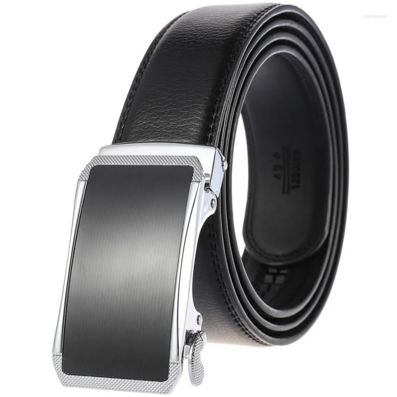 Belts Luxury Brands Name Brand Men's Leather Metal Automatic Buckle High Quality Belt Leisure Business LY136-21972-1