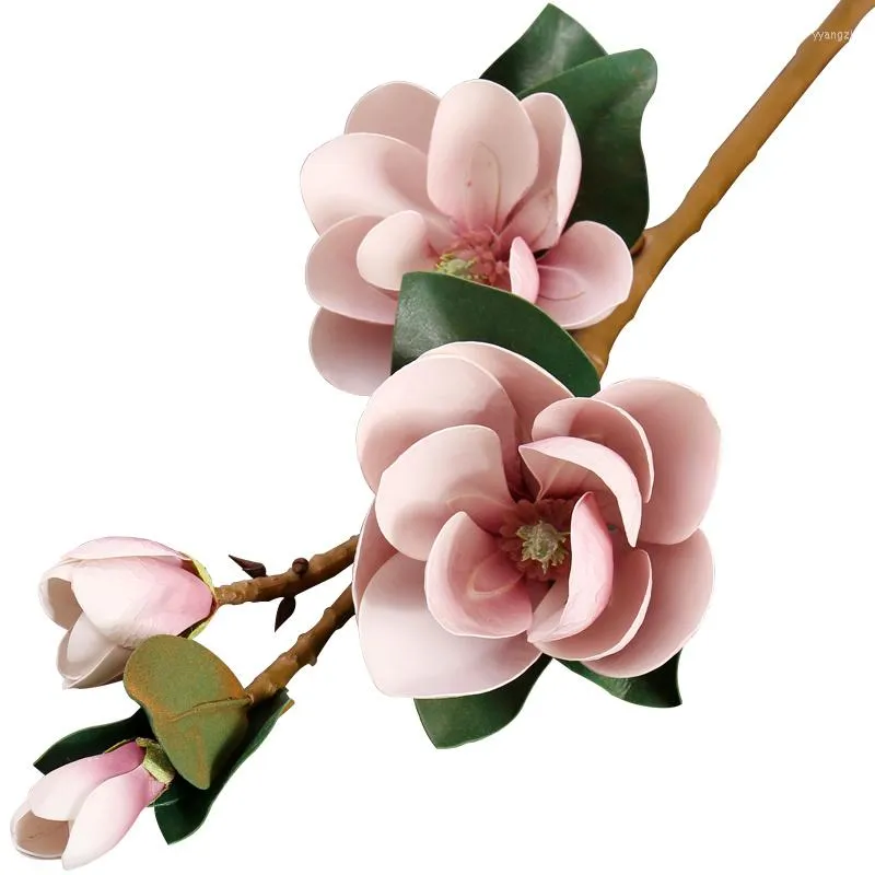 Symulacja kwiatów dekoracyjnych duży biała magnolia fałszywa sypialnia salonu pojedyncza jedwabna podłoga ozdoby podłogowe
