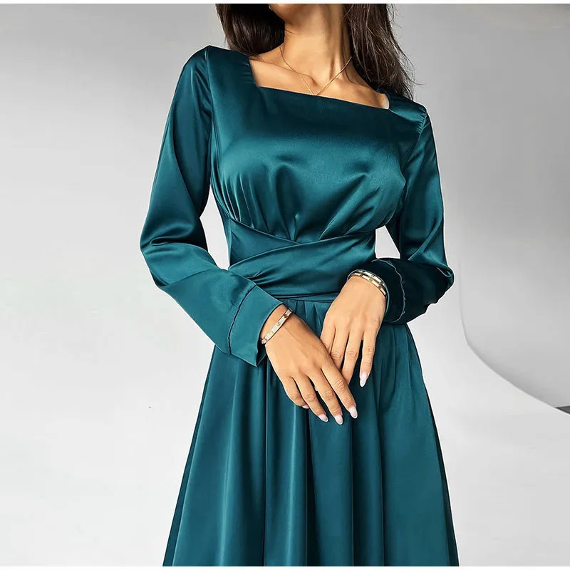 knee length dresses for ladies SHEIN Heiryn Women's Fall Elegant Floral Print Lantern Sleeve Long Dre |  Dress
