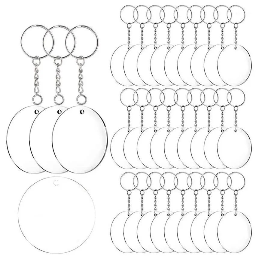 Set Of 2 Inch Round Acrylic Blank Acrylic Keychains Blanks With Clear Discs  And Metal Split Rings From Dfew821, $23.81