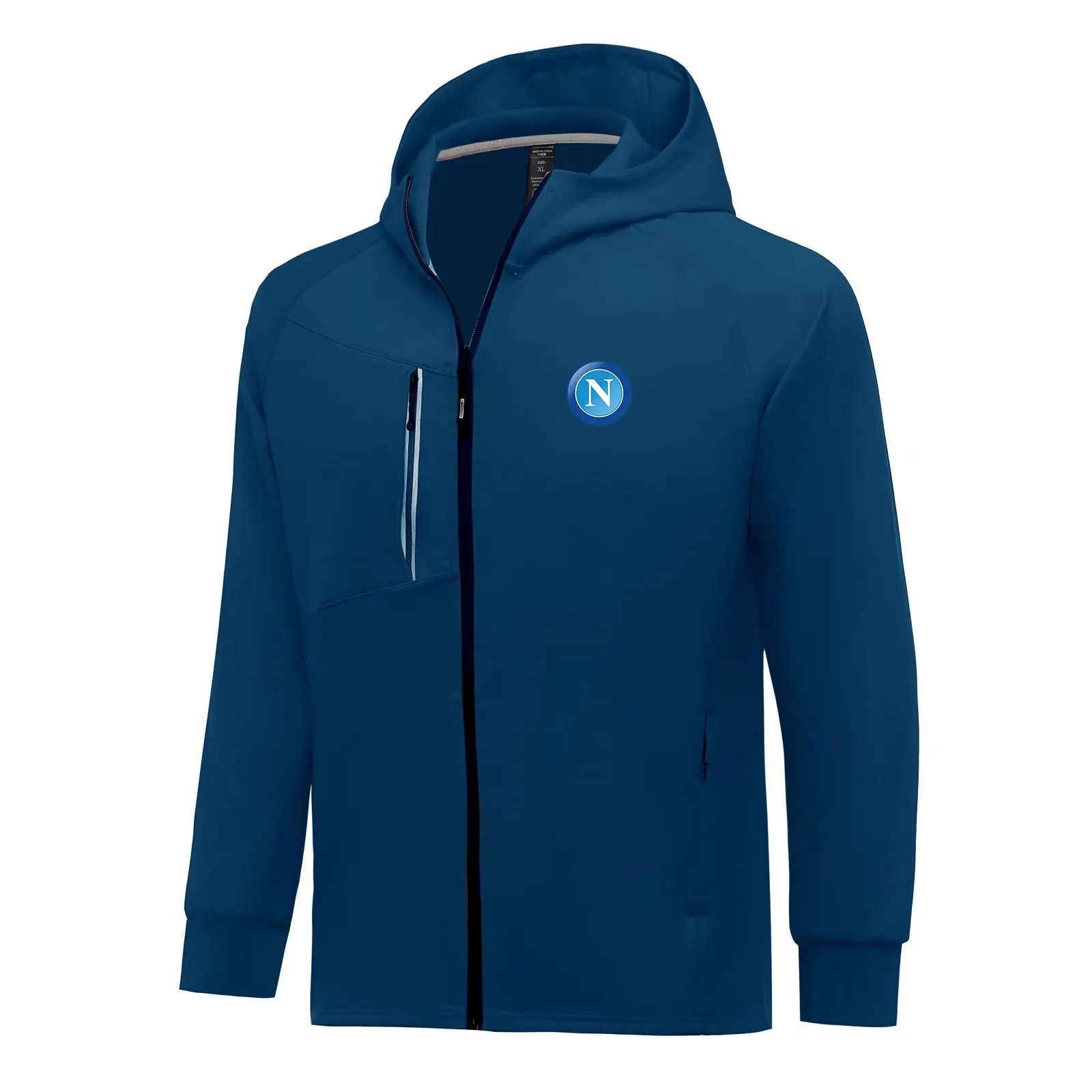S.S.C. Napoli Men Jackets Autumn warm coat leisure outdoor jogging hooded sweatshirt Full zipper long sleeve Casual sports jacket
