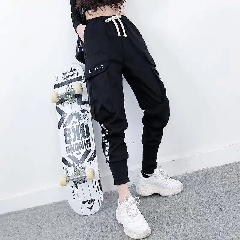 Capris NEW 2020 HOT Women Pants Big Pockets Cargo pants High Waist pants Baggy Tactical Trouser Loose Streetwear hip hop joggers pants