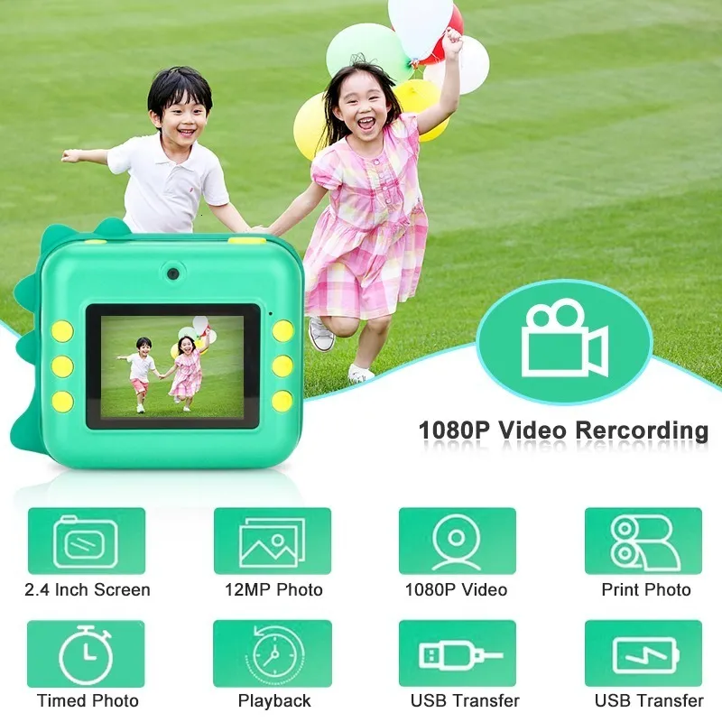Cámara para niños P1 Kids Camera 32GB Niños Cámara instantánea Impresora de  fotos Pantalla IPS de 2