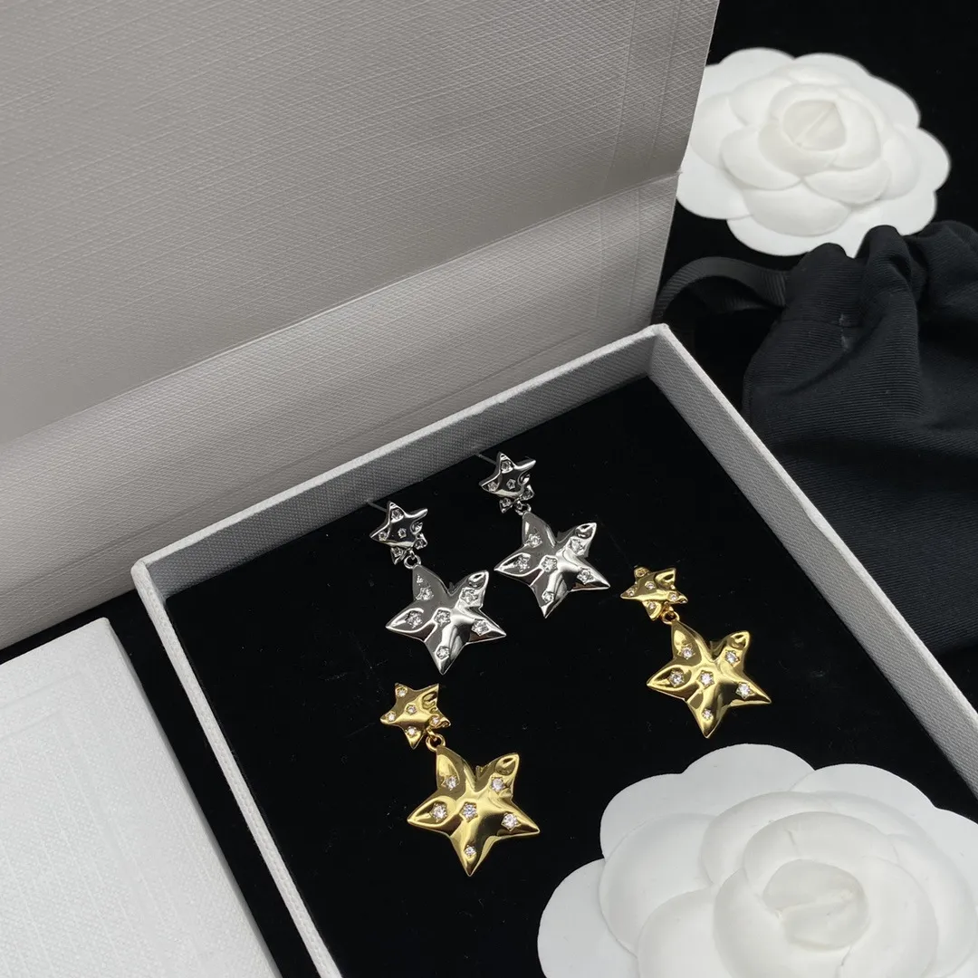 New Pentagram Earrings Women's Fresh Sweet Cute Little Fairy Silver Stud Earrings Wholesale