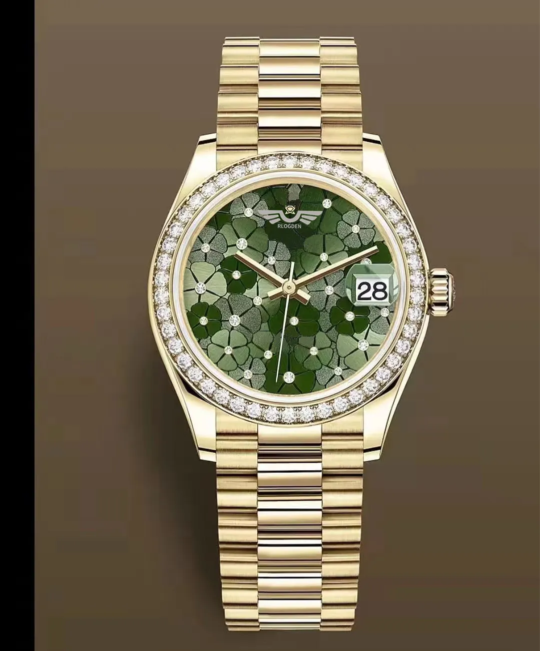 Neue Damenuhr im neuen Stil, 31 mm, 278288, Saphirglas, 24 Diamanten, Damenuhren, automatisches mechanisches Uhrwerk, 18 Karat Gold, Armbanduhr, Originalverpackung