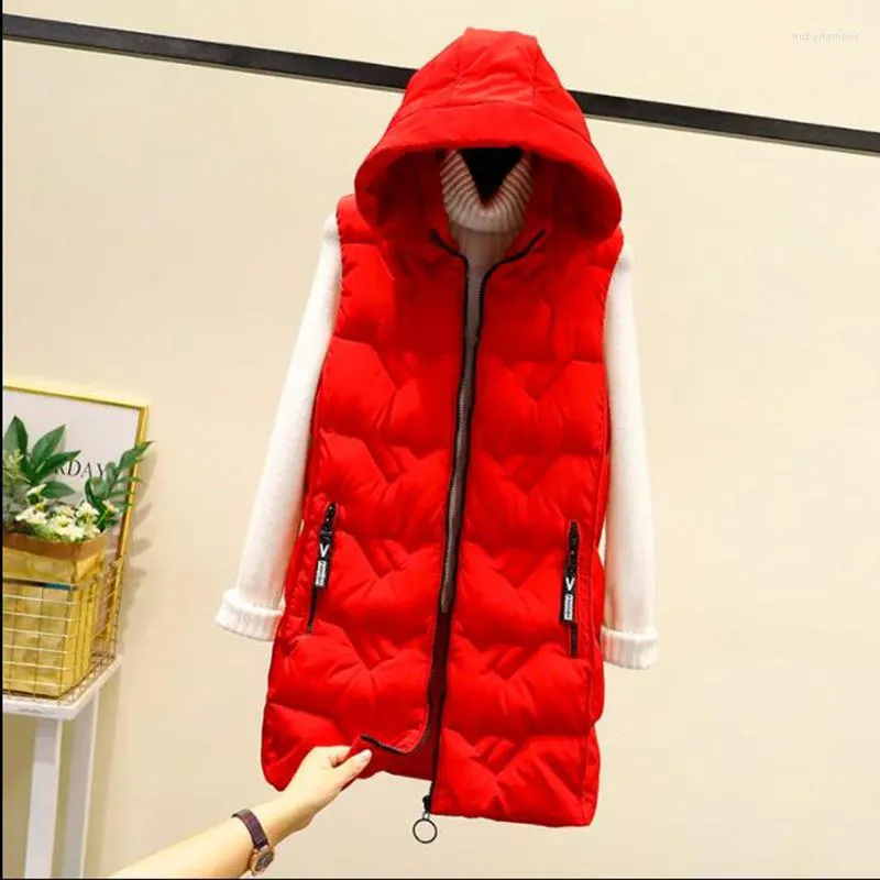 Womens Vests Plus Size 3XL Hooded Vest Coat Women Down Cotton Long NICE Winter Mid Length Detachable Hat Jacket From 56 64 DHgate