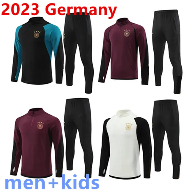 22 2023 Tyskland Tracksuit Soccer Jersey Kroos Gnabry Werner Draxler Reus Muller Gotze Football Shirt 22 23 Tyskland World Training Suit Cup Men KIDS KIT Sportkläder