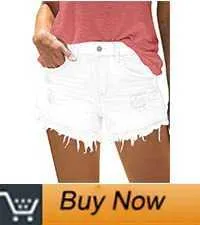 womens white denim short ripped jean shorts disressed frayed summer short