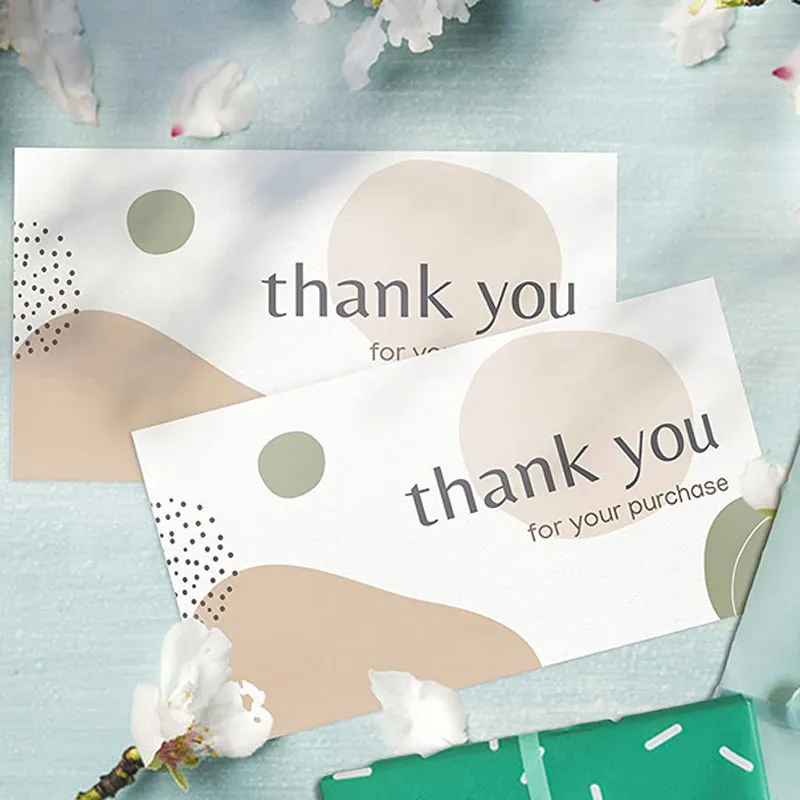 9*5.4cm Thank You Paper Greeting Cards For Business Package Stationery Envelope Decor Baking Shop Supplies