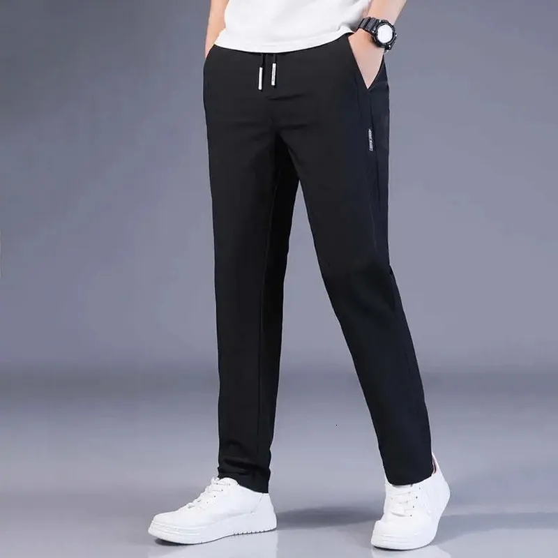 Męskie spodnie męskie spodnie spodni Solidna moda kieszonkowa Kieszonka Pełna długość Casual Work Pants Męskie spodnie Pantalon Plus Size 230519
